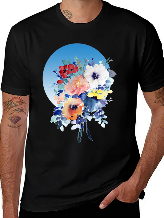 Floral Bouquet T-Shirt - Watercolor Design