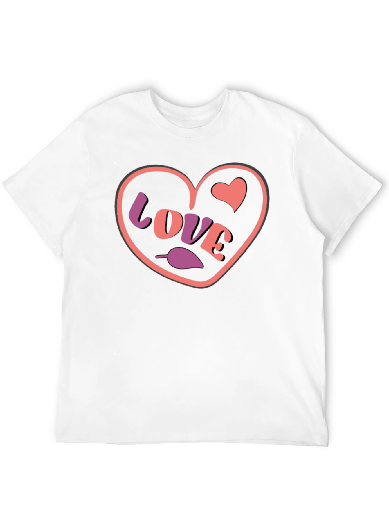 Heart Love Graphic Black T-Shirt