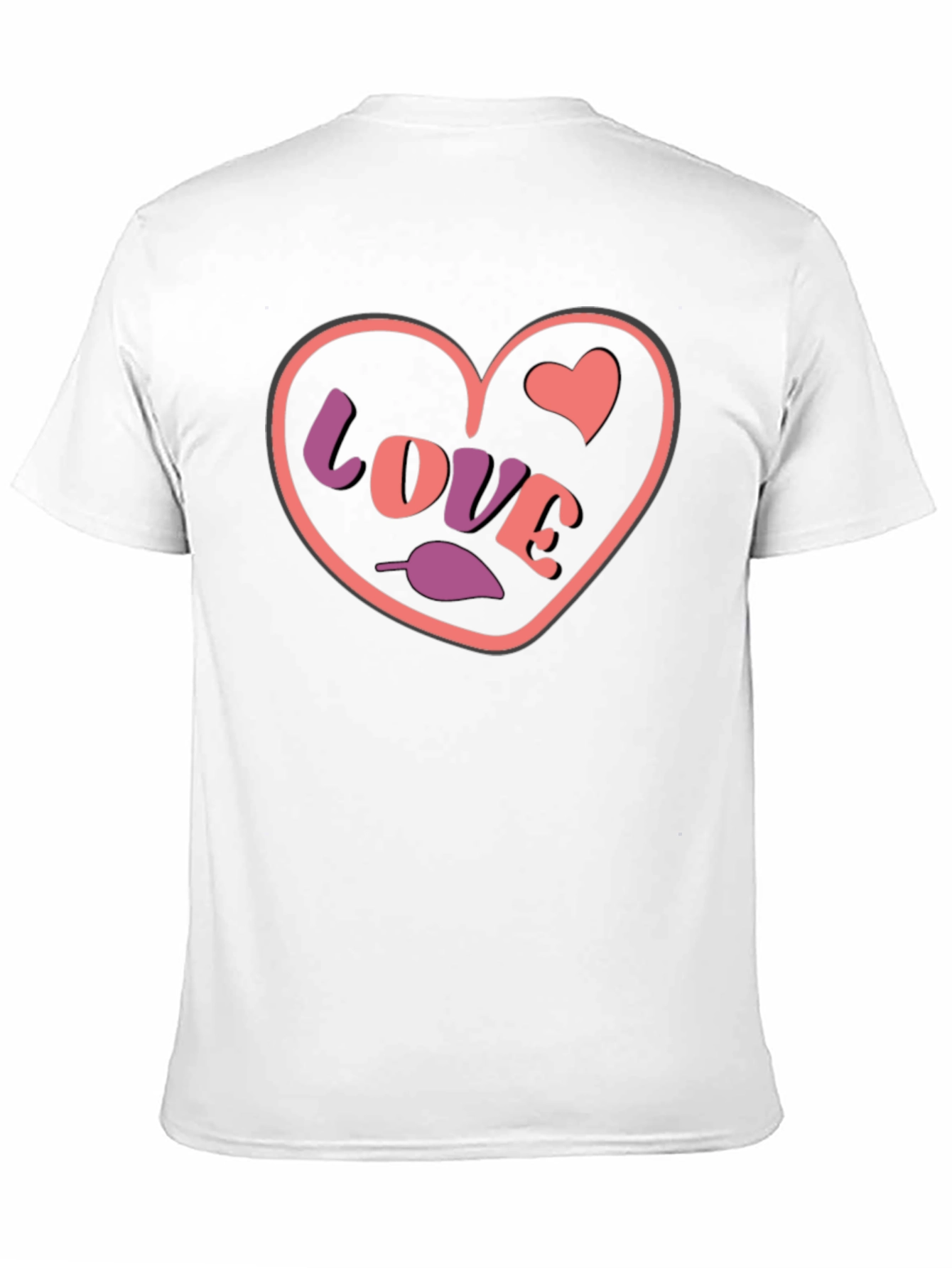 Heart Love Graphic Black T-Shirt