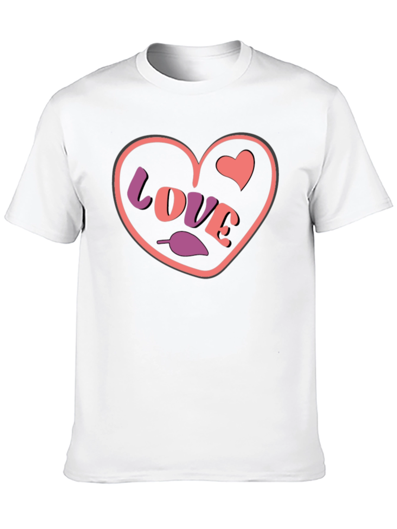 Heart Love Graphic Black T-Shirt