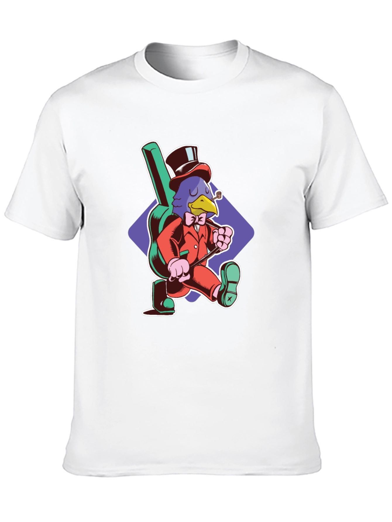 Stylish Crow Graphic Tee - Black Cotton T-Shirt