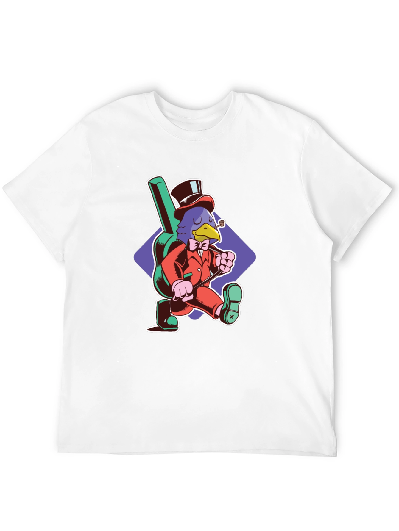 Stylish Crow Graphic Tee - Black Cotton T-Shirt