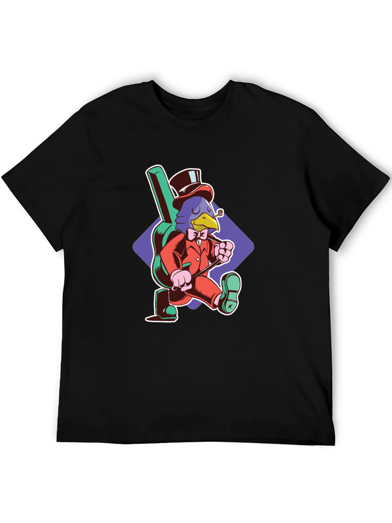 Stylish Crow Graphic Tee - Black Cotton T-Shirt