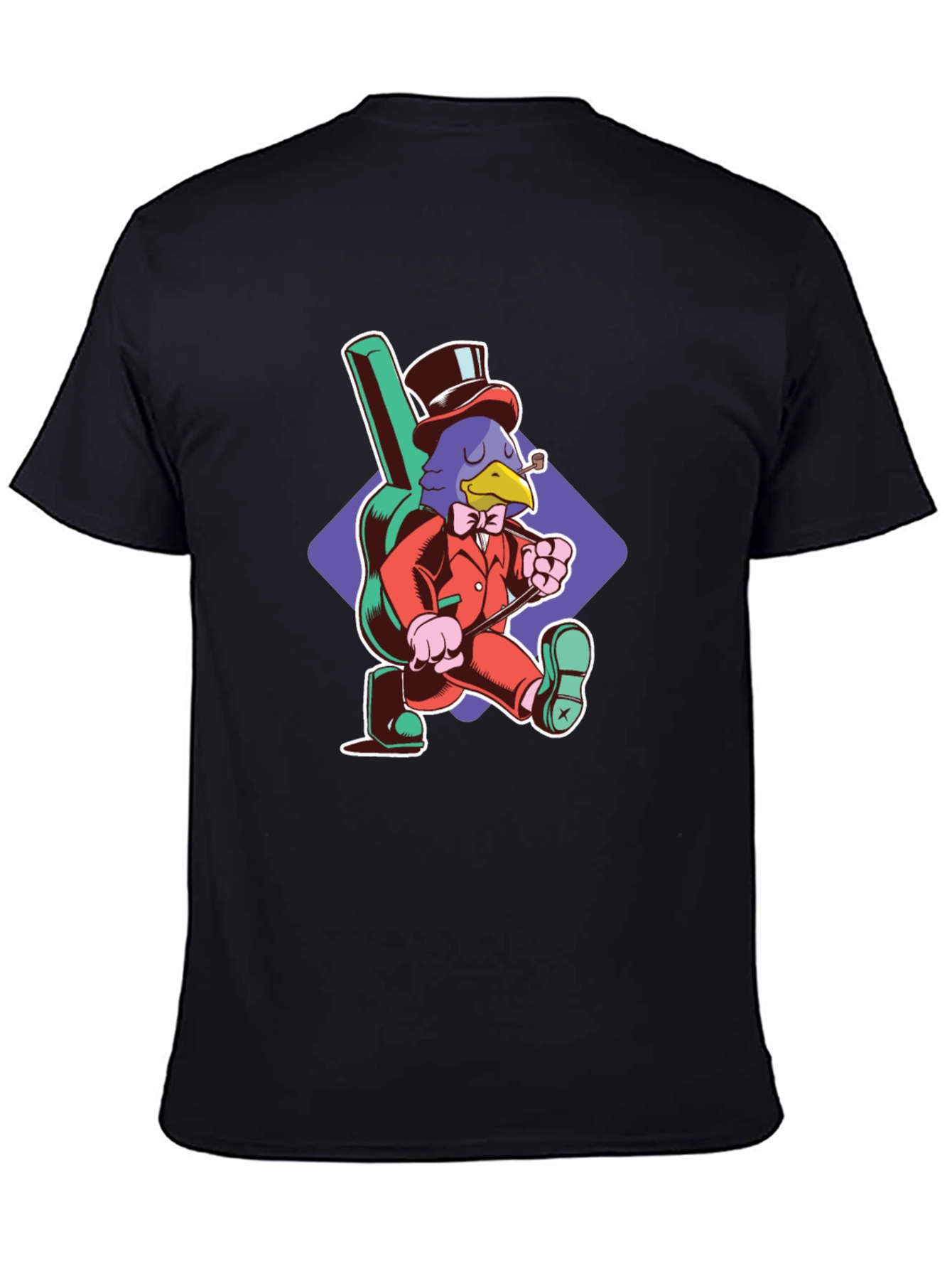 Stylish Crow Graphic Tee - Black Cotton T-Shirt