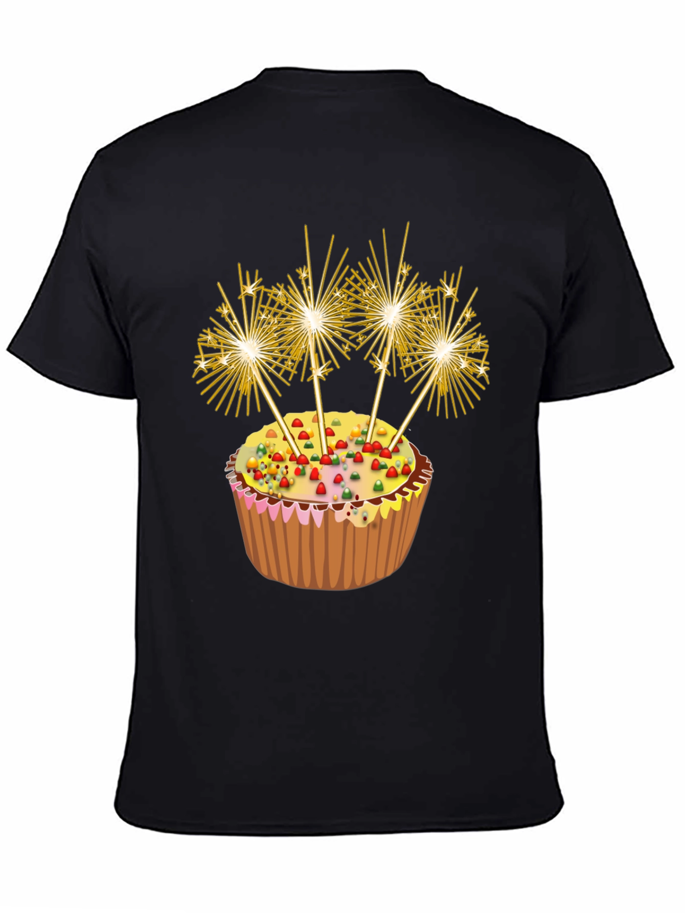 Celebration Cupcake Sparkler Graphic T-Shirt