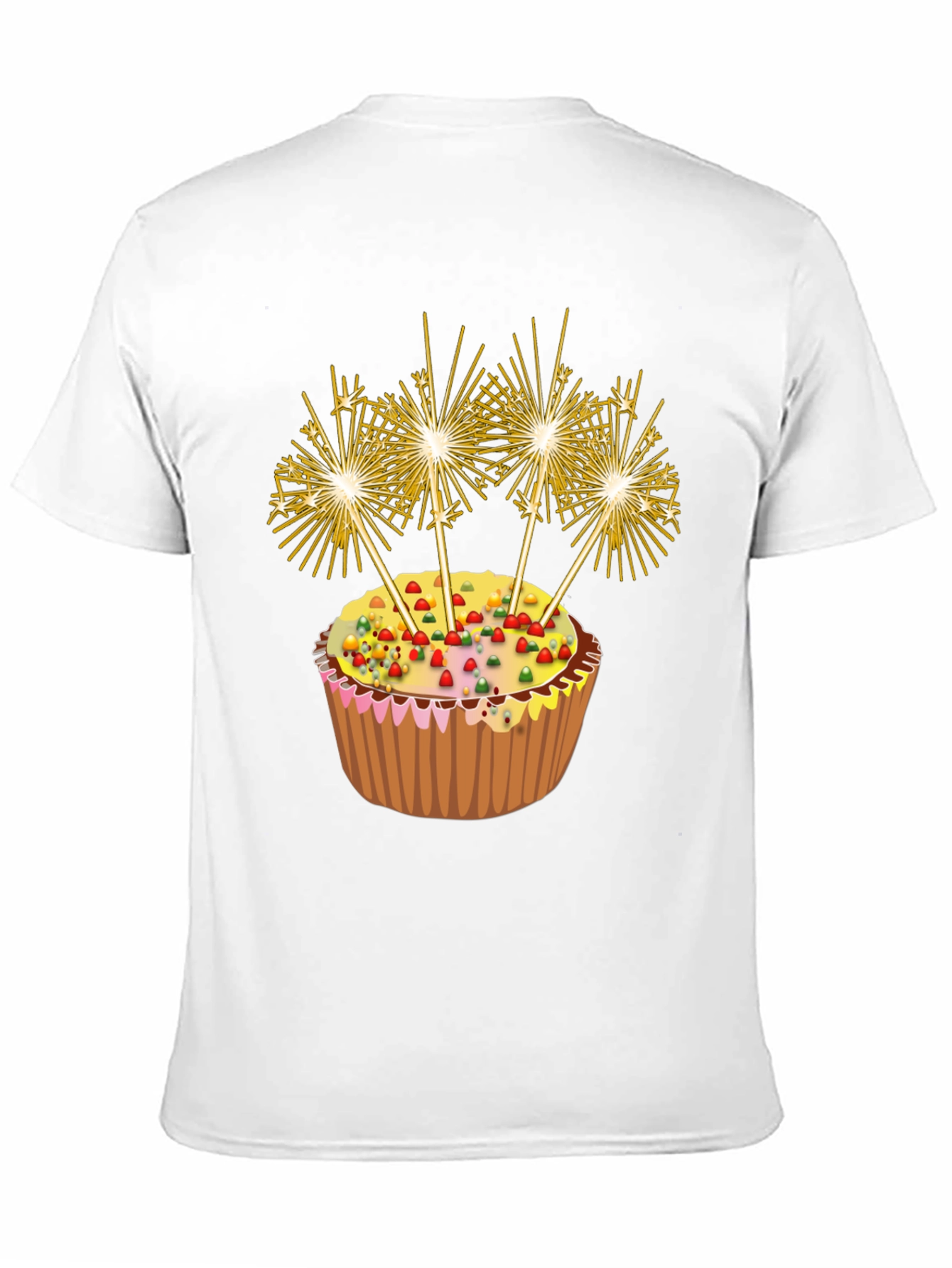 Celebration Cupcake Sparkler Graphic T-Shirt