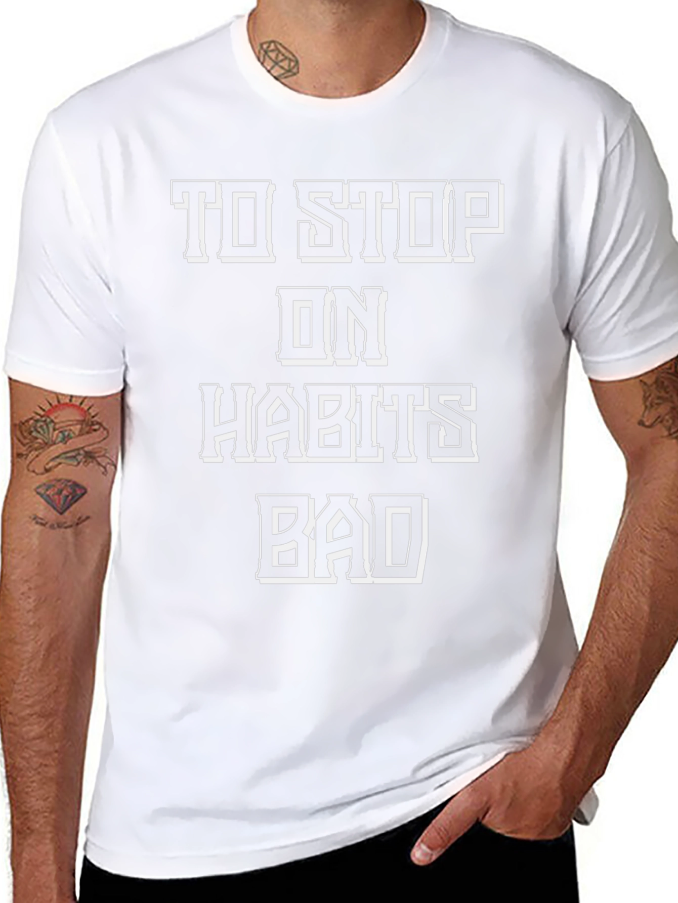 Stop Bad Habits Black Graphic Tee