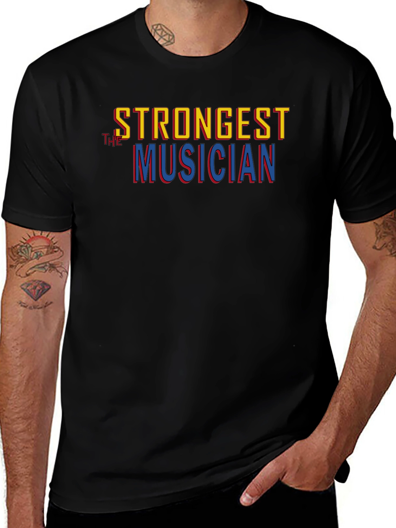 Strongest Musician Graphic Tee - Stylish Black T-Shirt