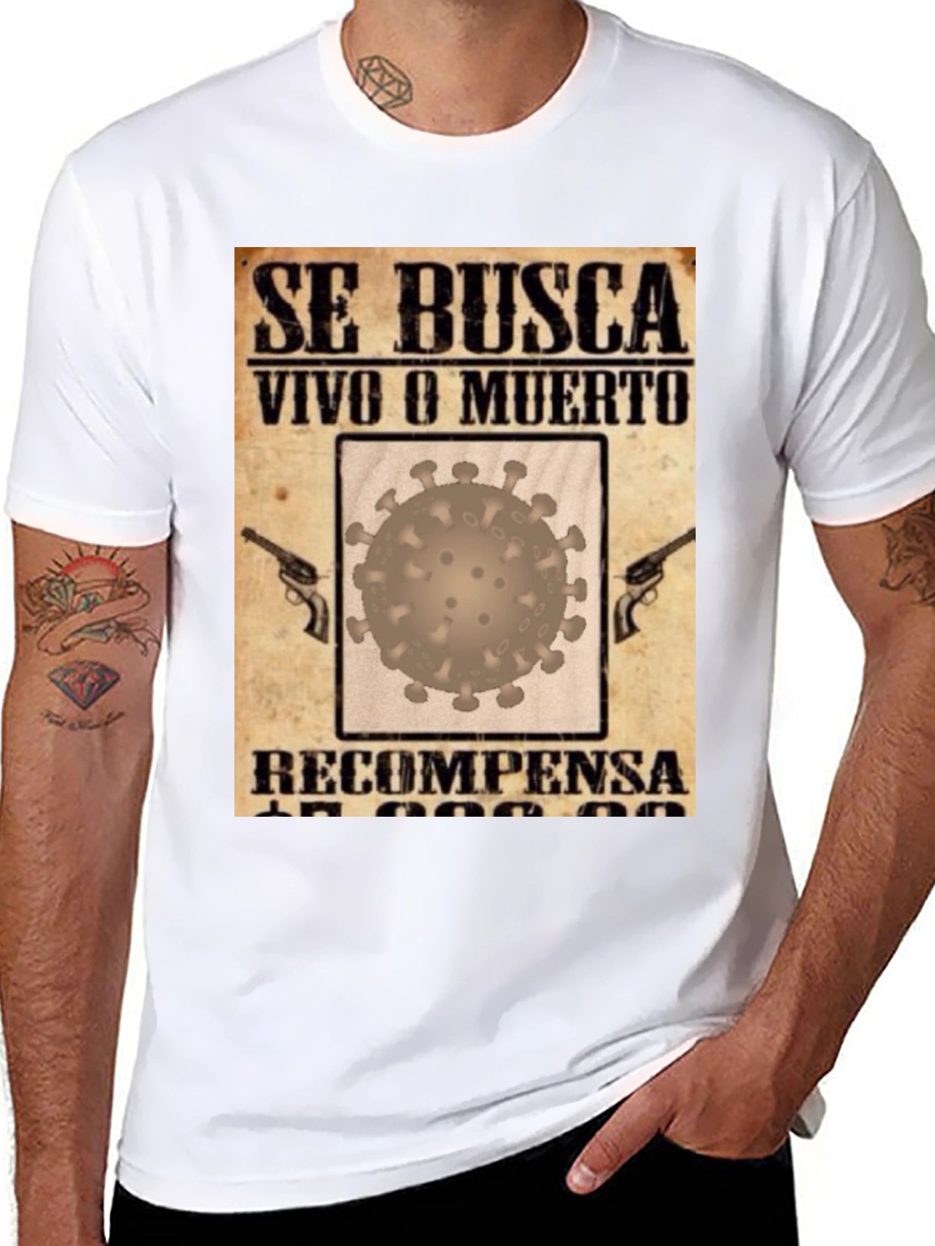 Wanted Dead or Alive COVID Virus T-Shirt