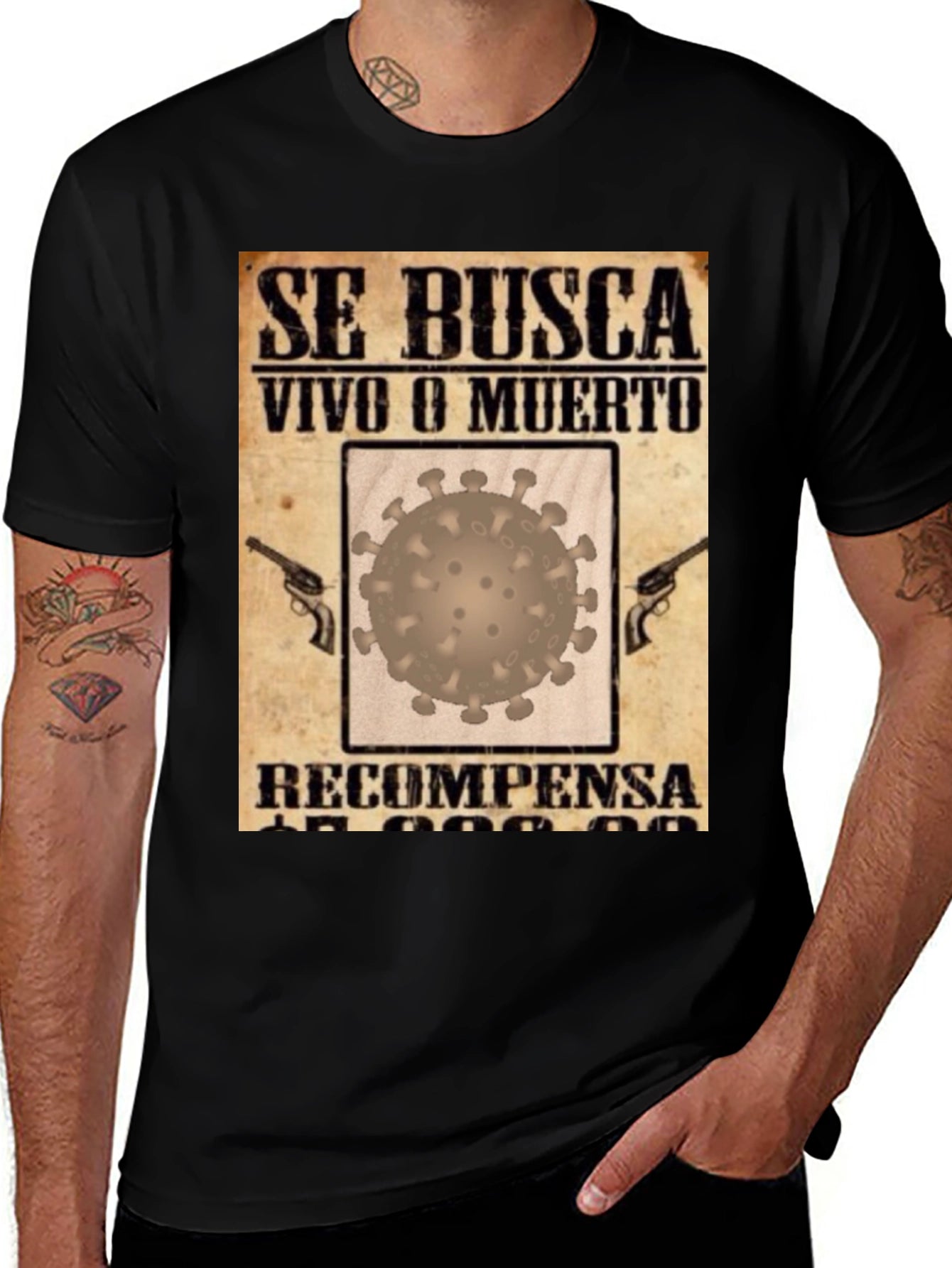 Wanted Dead or Alive COVID Virus T-Shirt