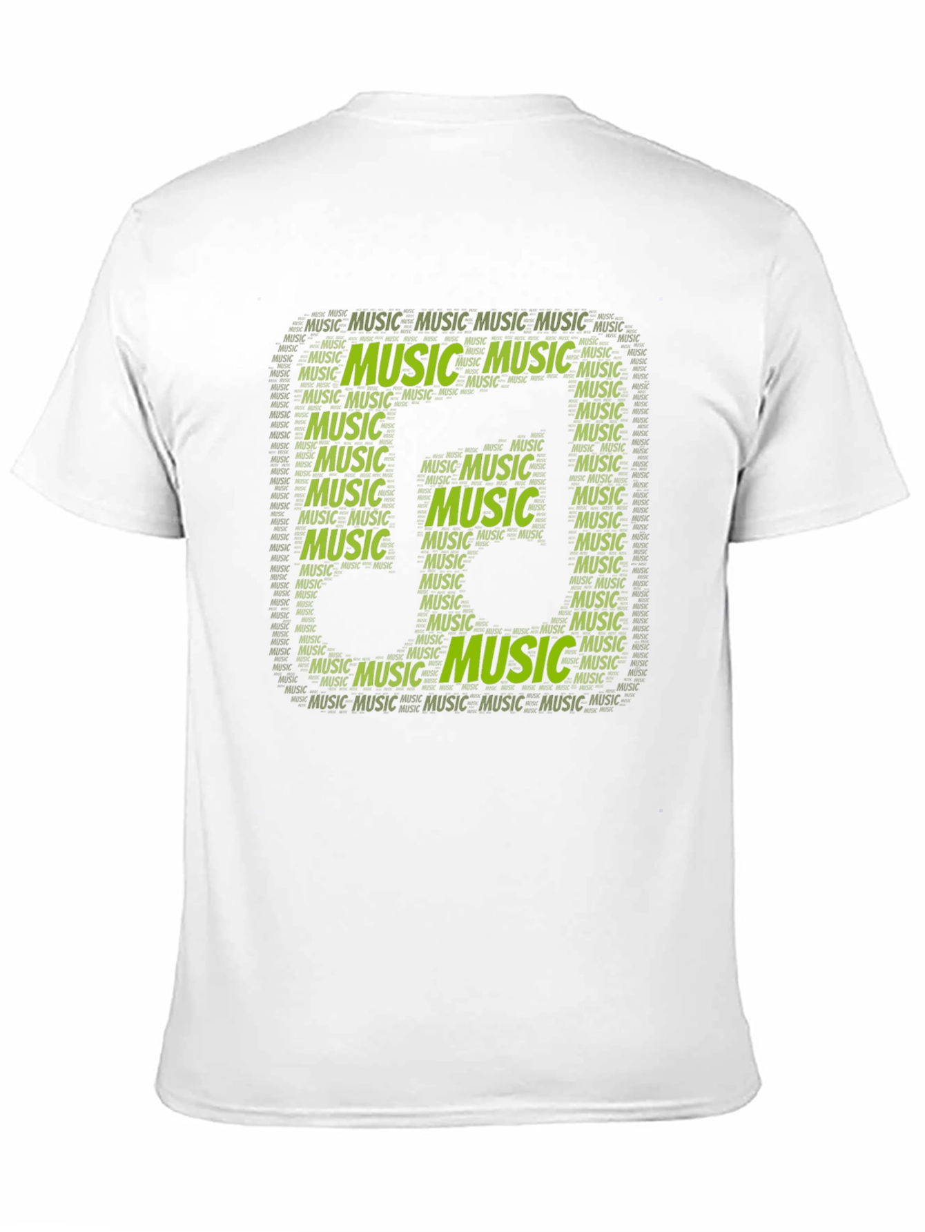 Music Note Word Art Graphic Black T-Shirt