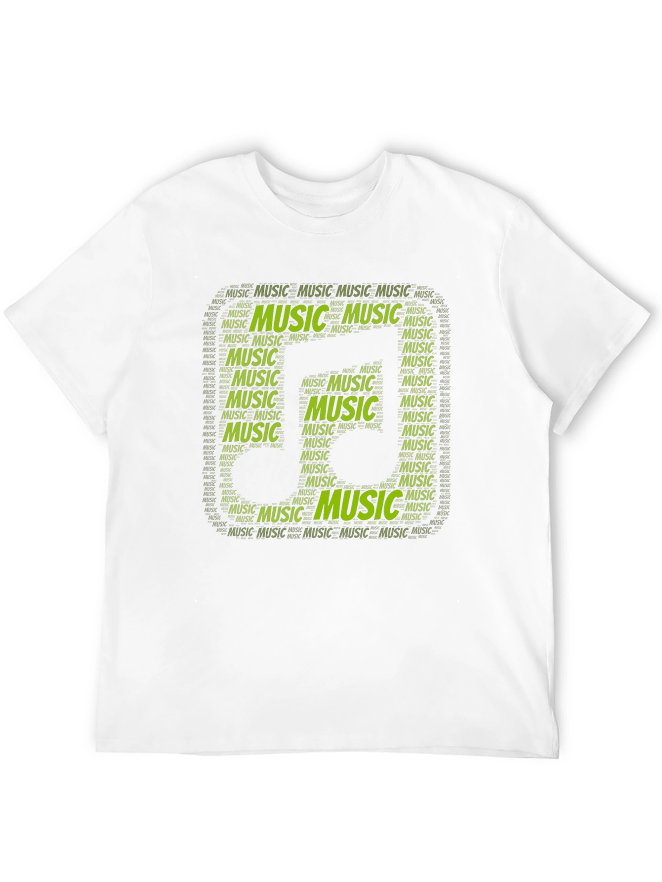 Music Note Word Art Graphic Black T-Shirt