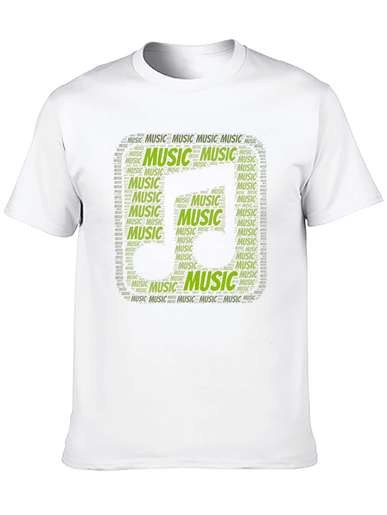 Music Note Word Art Graphic Black T-Shirt