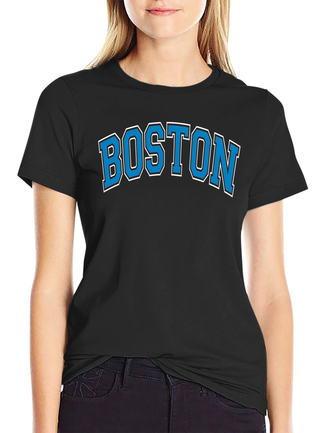 Boston Graphic Tee - Mens Black Cotton T-Shirt