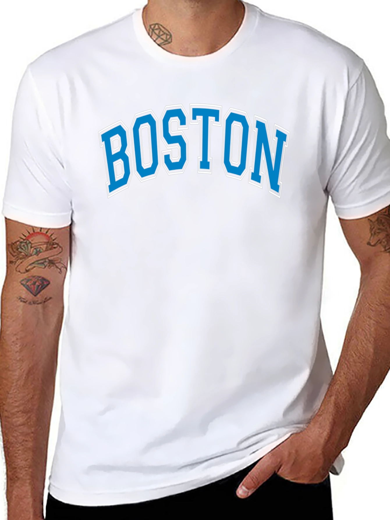 Boston Graphic Tee - Mens Black Cotton T-Shirt