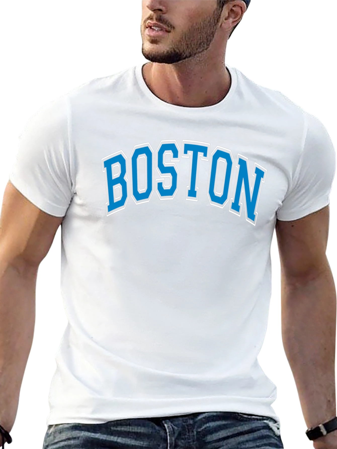 Boston Graphic Tee - Mens Black Cotton T-Shirt