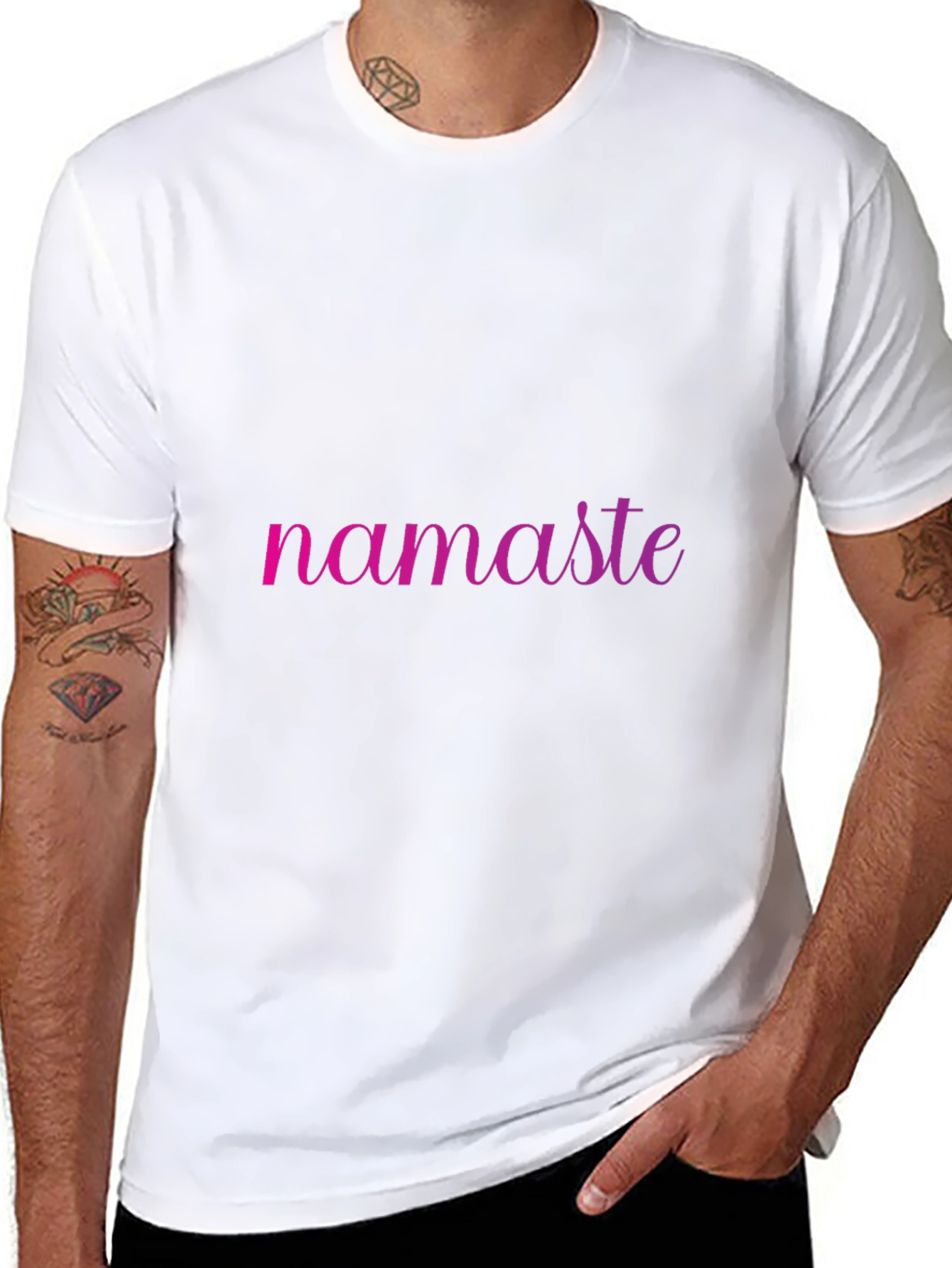 Namaste Ombre Graphic Black Tee