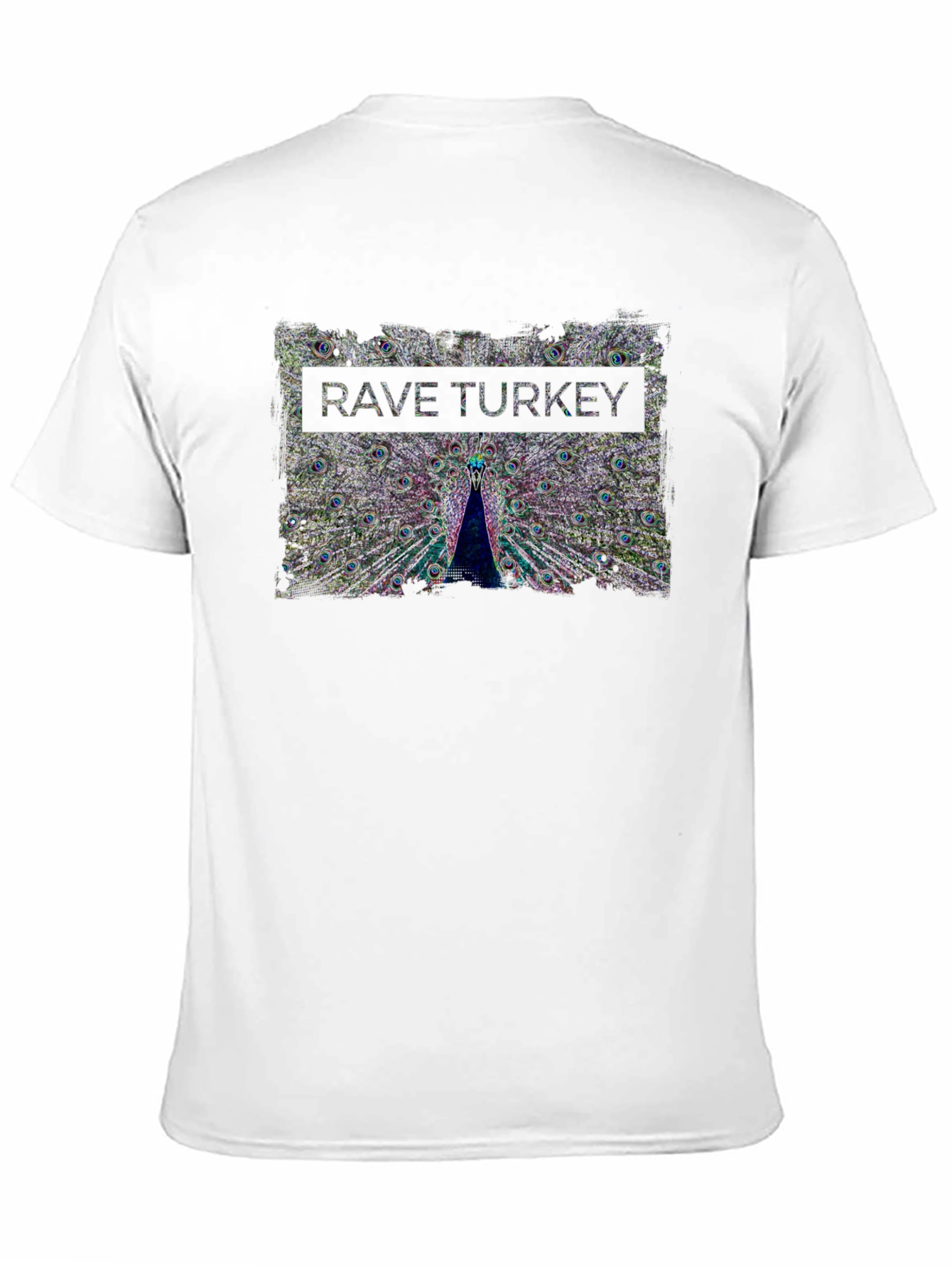 Rave Turkey Graphic T-Shirt - Peacock Design