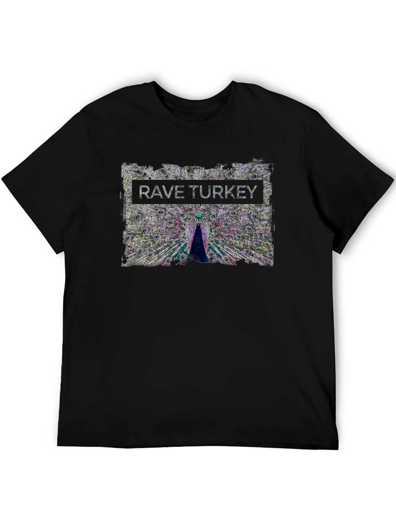 Rave Turkey Graphic T-Shirt - Peacock Design