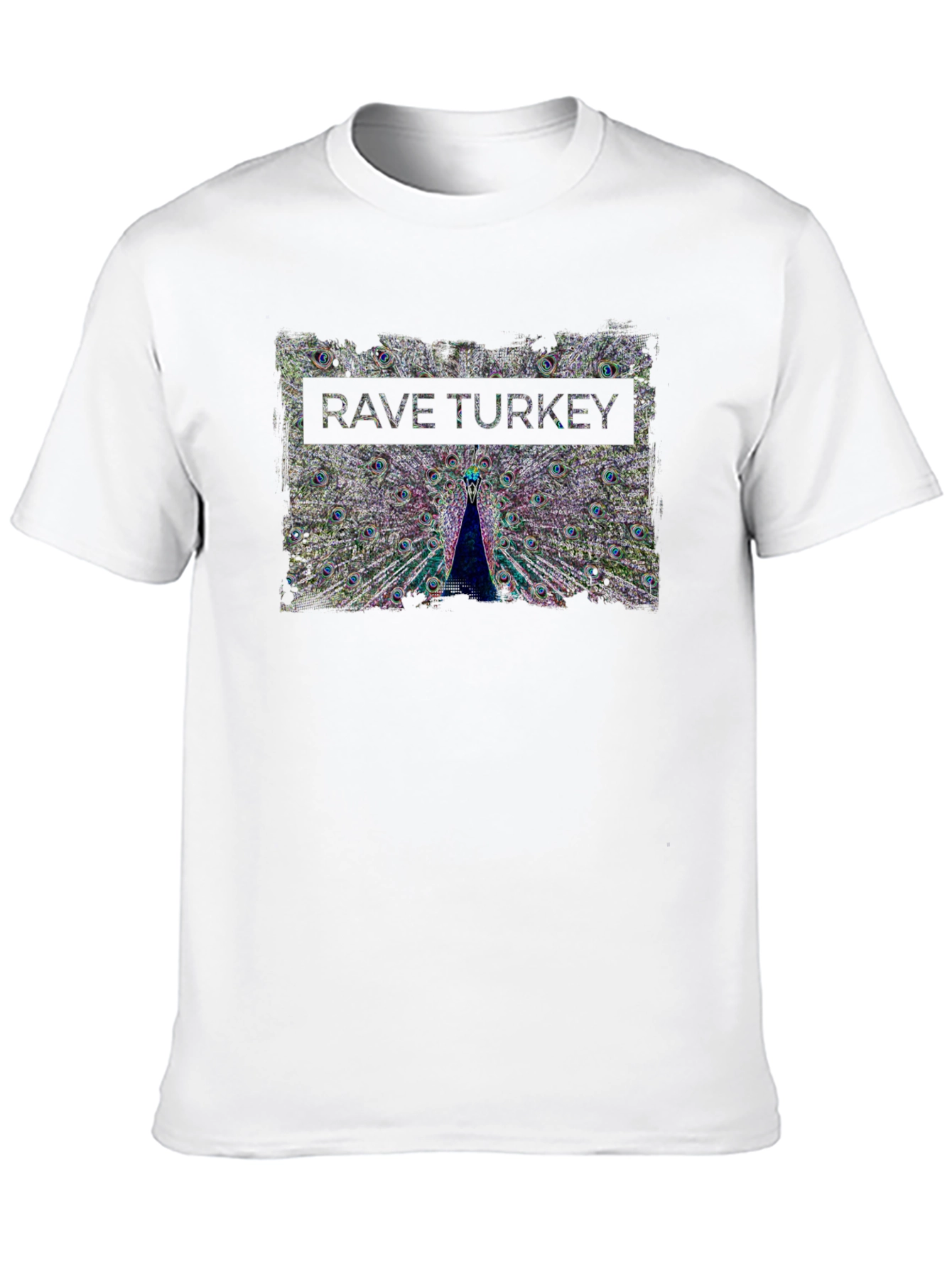 Rave Turkey Graphic T-Shirt - Peacock Design