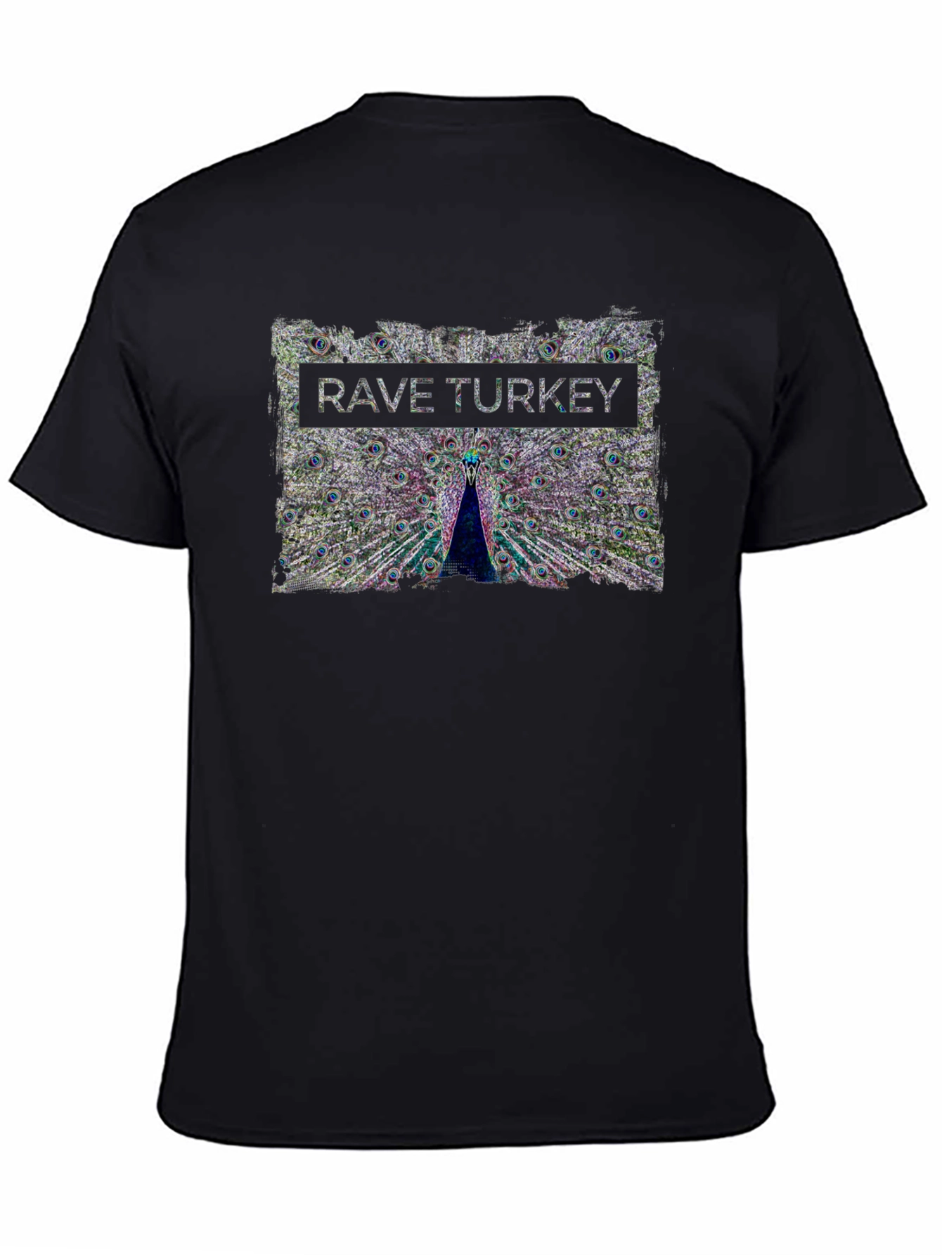Rave Turkey Graphic T-Shirt - Peacock Design