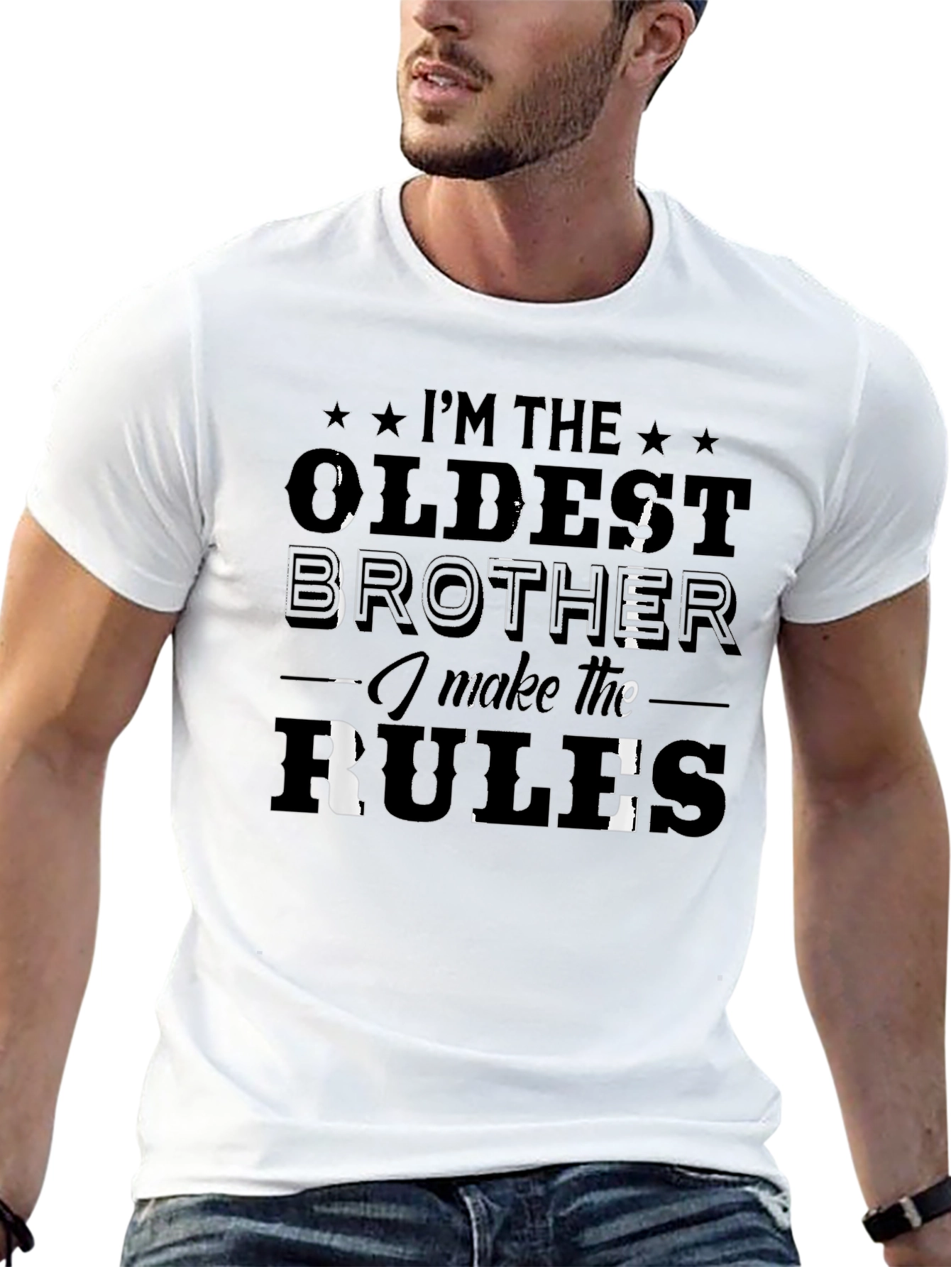 Oldest Brother Rules Black T-Shirt