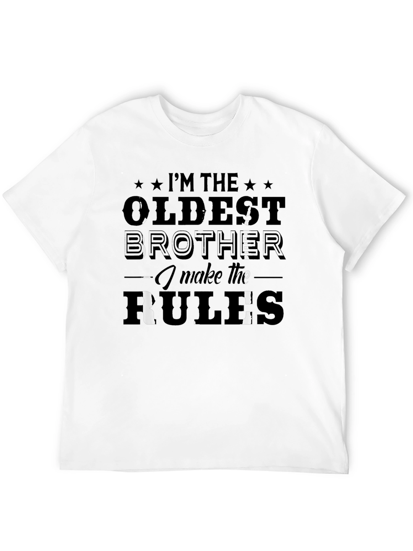 Oldest Brother Rules Black T-Shirt