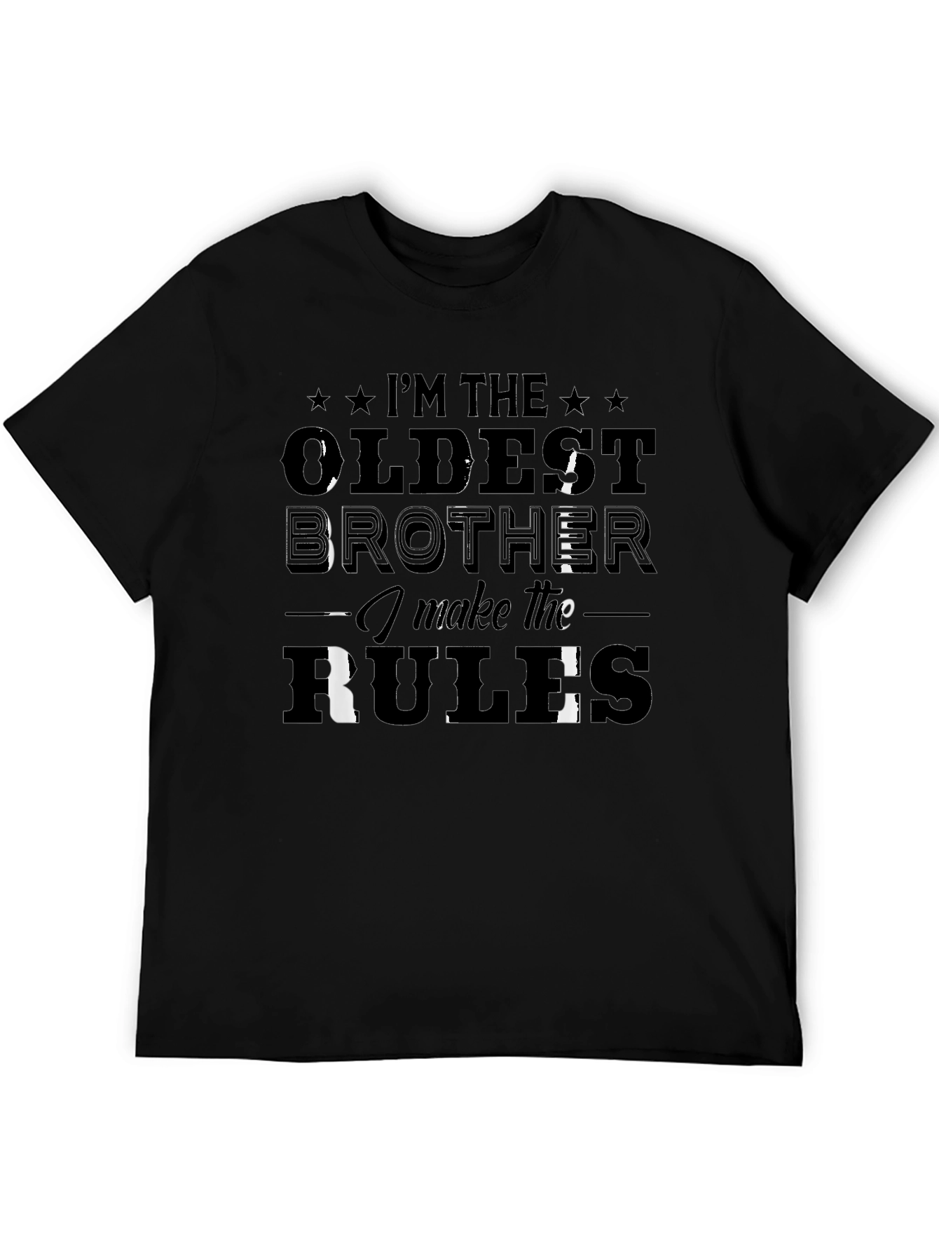 Oldest Brother Rules Black T-Shirt