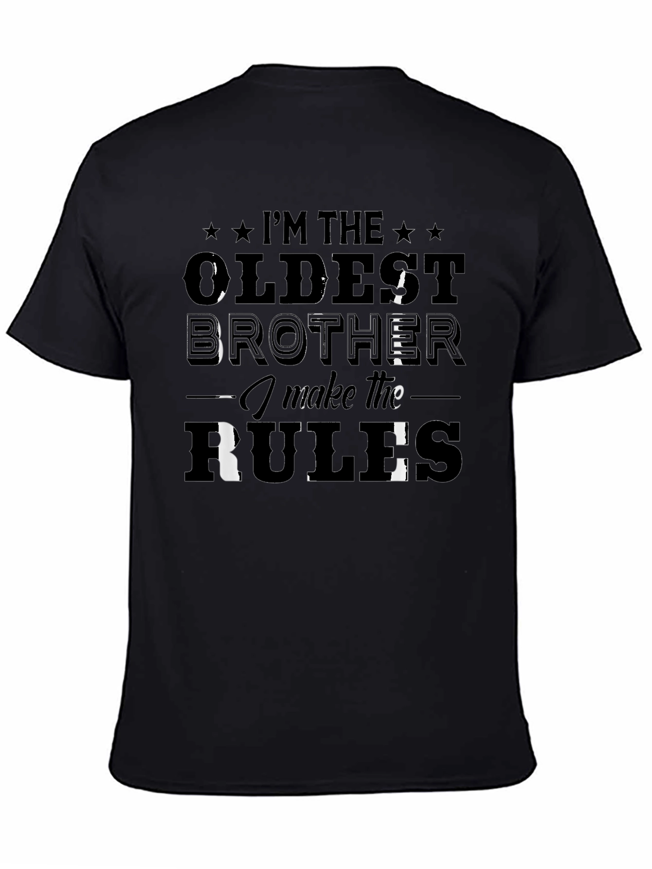 Oldest Brother Rules Black T-Shirt