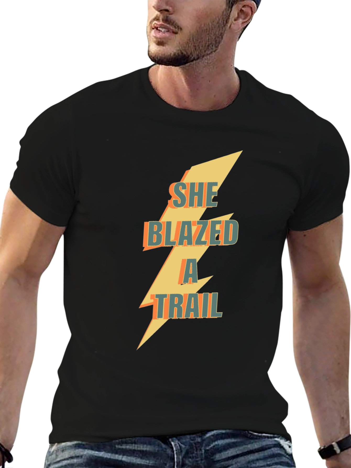 She Blazed a Trail Graphic Tee - Black Cotton
