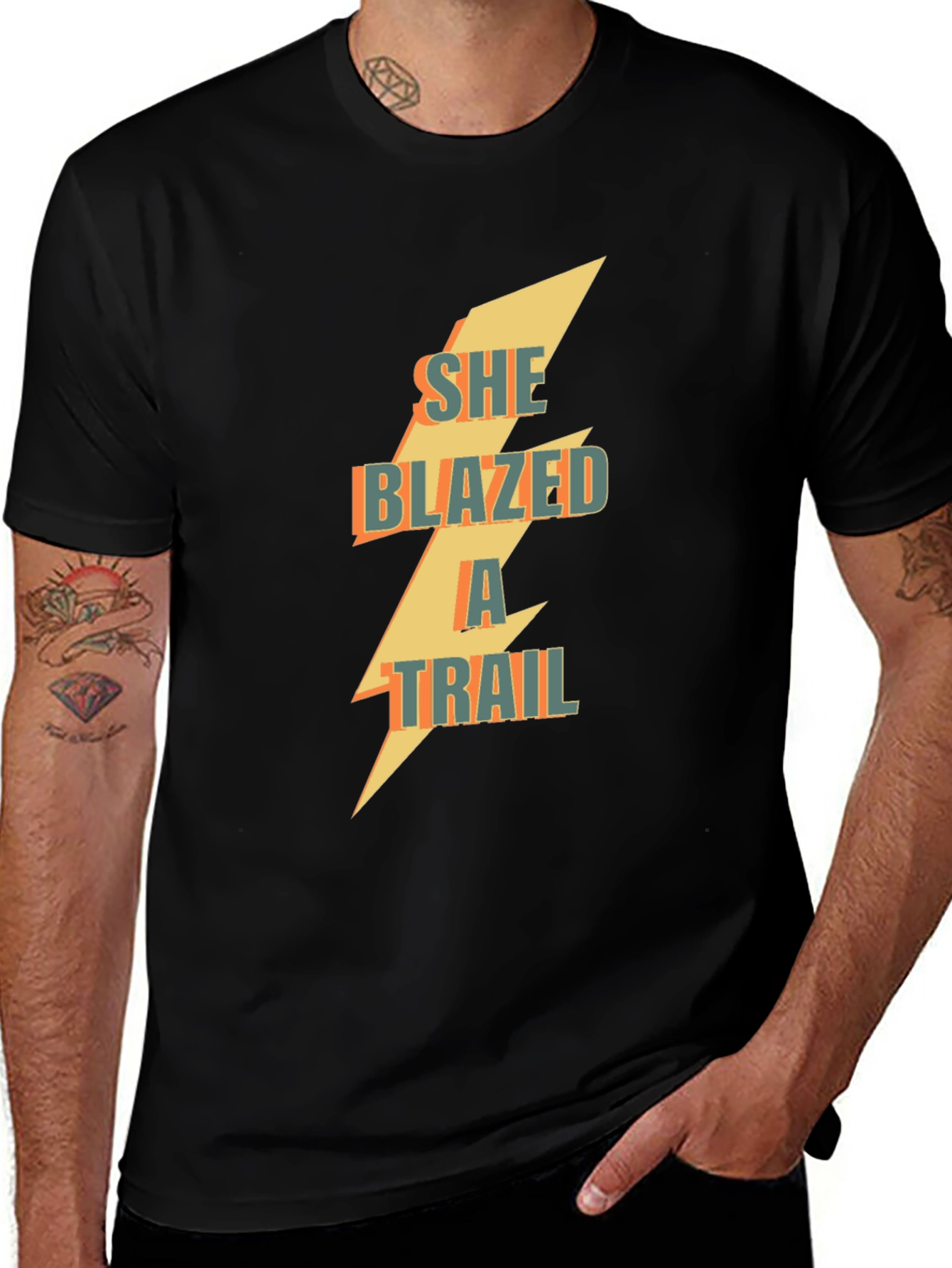 She Blazed a Trail Graphic Tee - Black Cotton