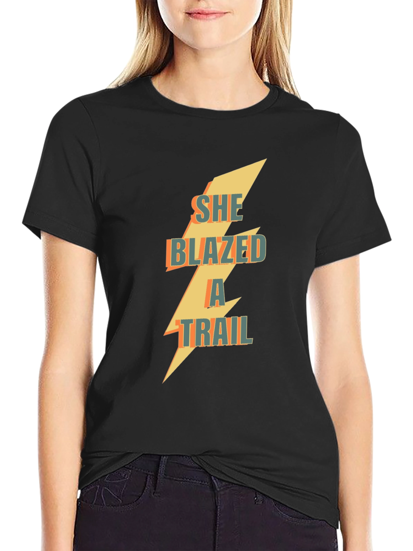 She Blazed a Trail Graphic Tee - Black Cotton