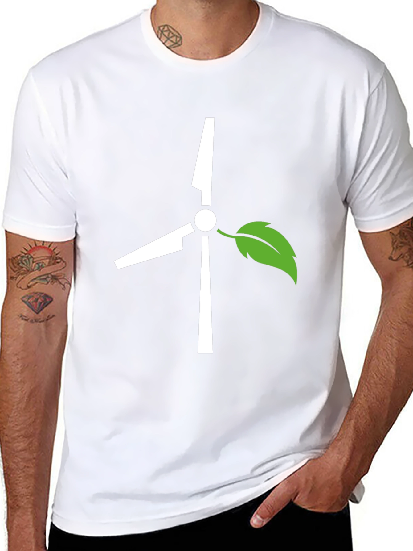 Eco-Friendly Wind Turbine T-Shirt - Black