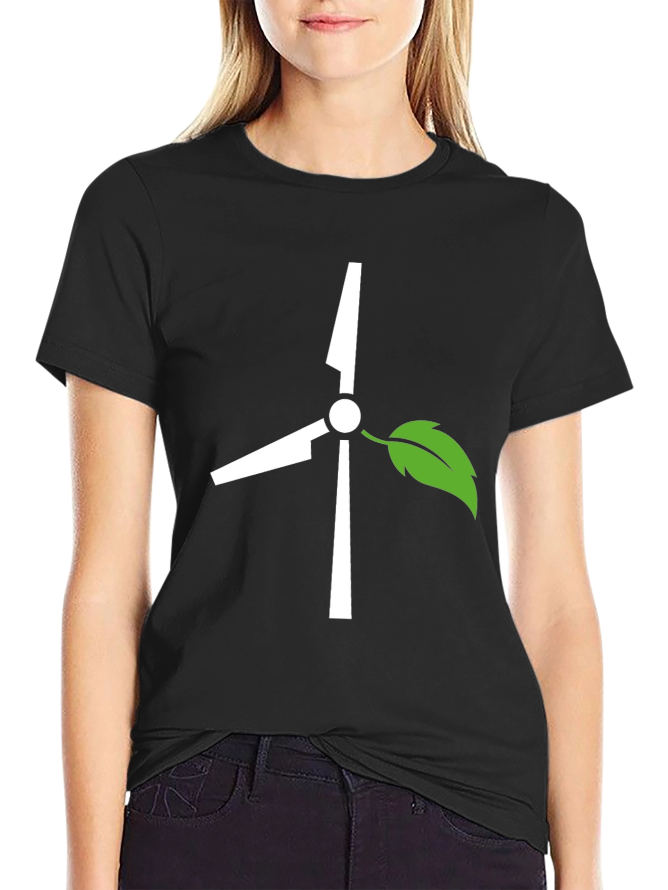 Eco-Friendly Wind Turbine T-Shirt - Black