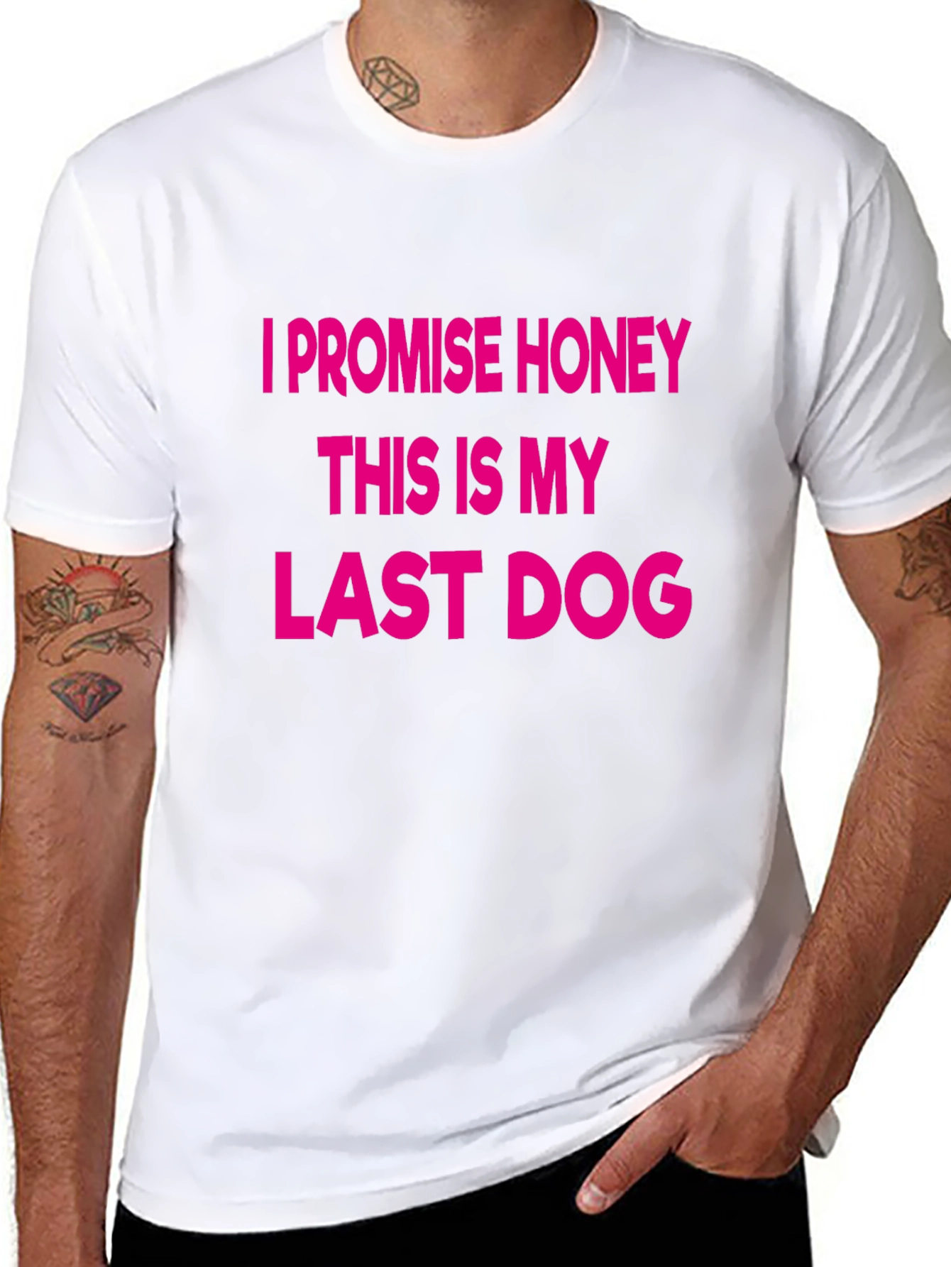 Funny Last Dog Graphic Tee - Black Cotton T-Shirt