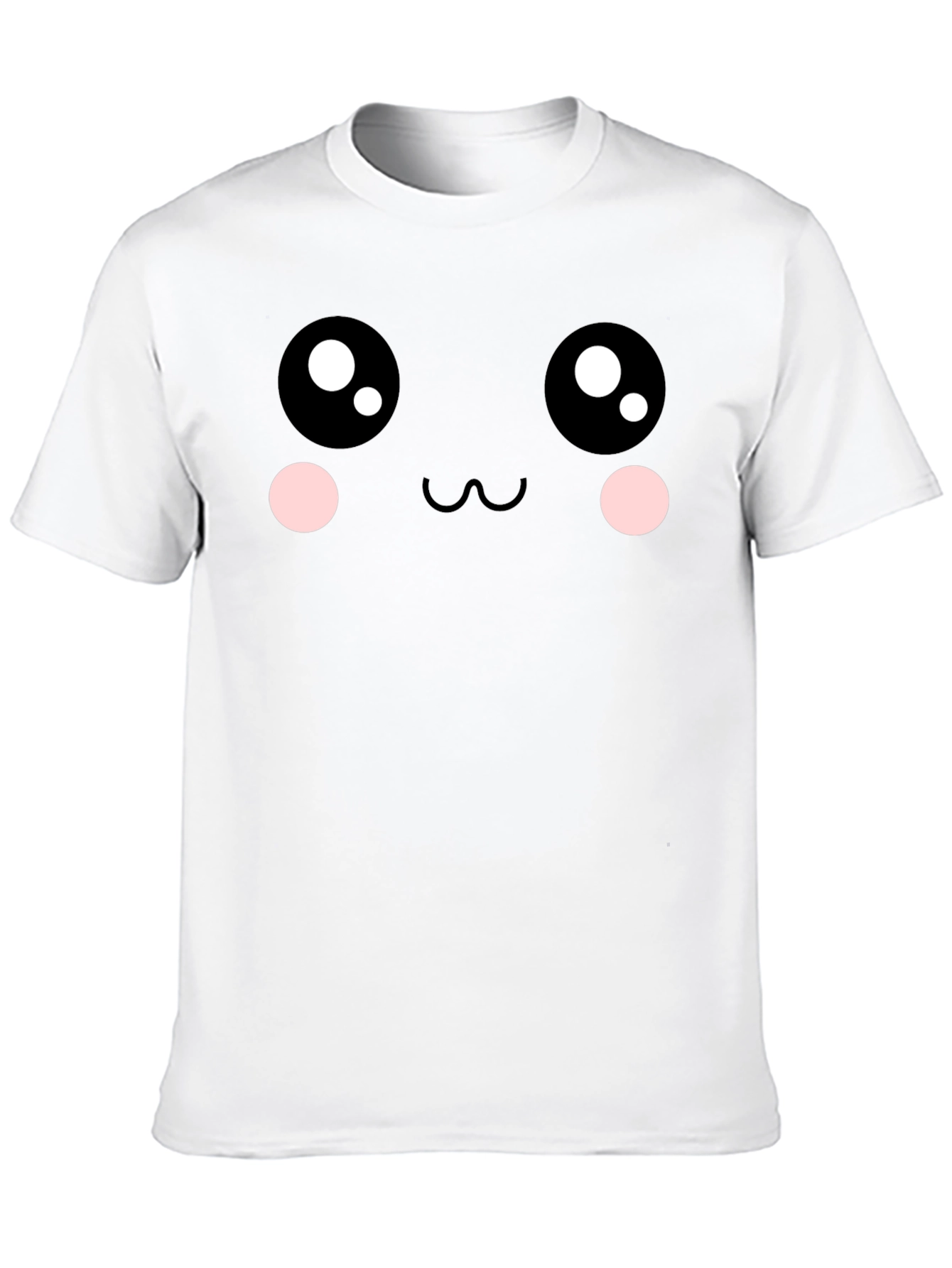 Kawaii Face Graphic Tee - Soft Cotton Blend