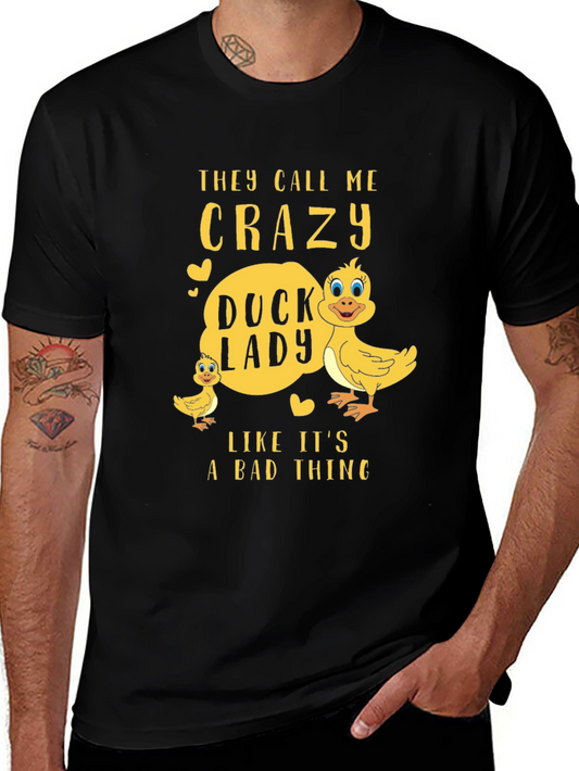 Crazy Duck Lady T-Shirt - Funny Animal Lover Tee