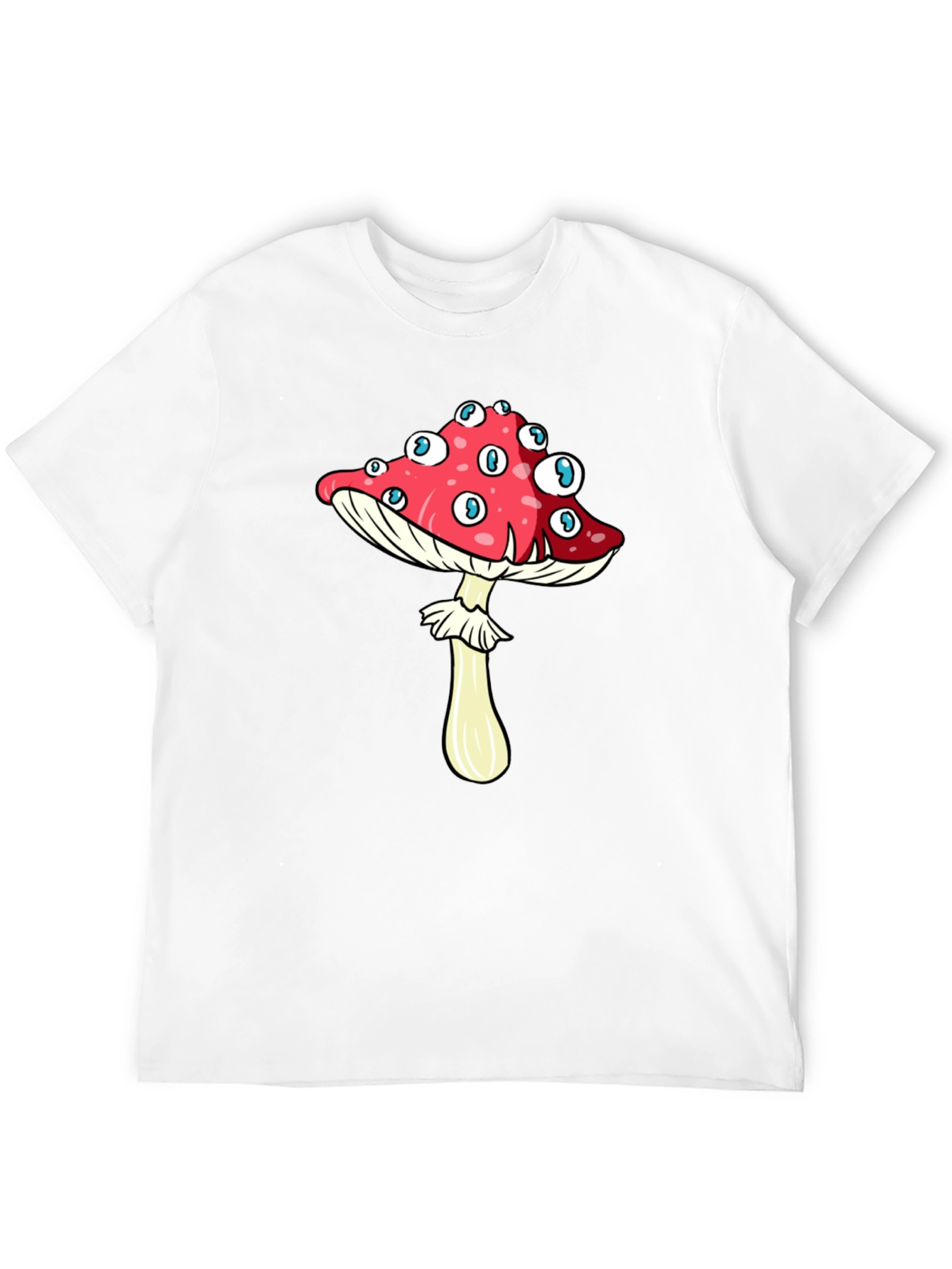 Eye-Catching Mushroom Graphic Tee - Black