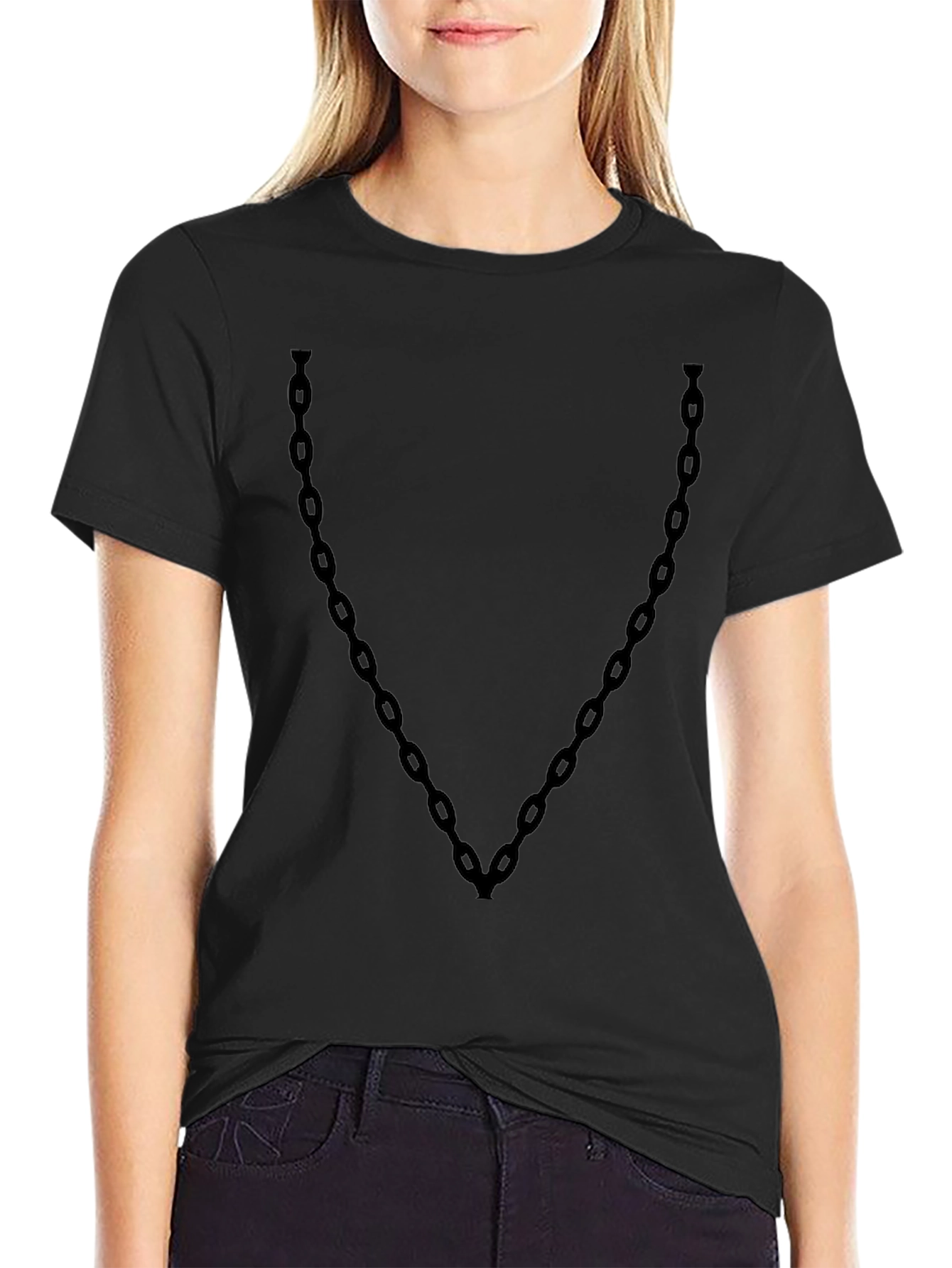Mens Black Chain Graphic T-Shirt