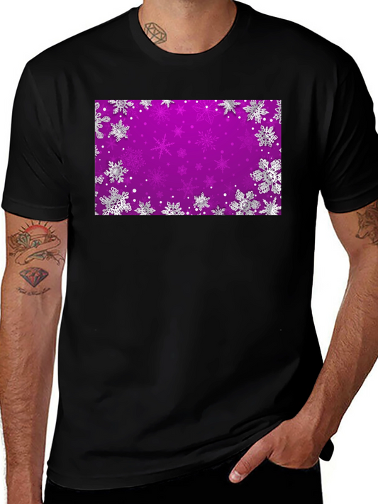 Snowflake Purple Background T-Shirt