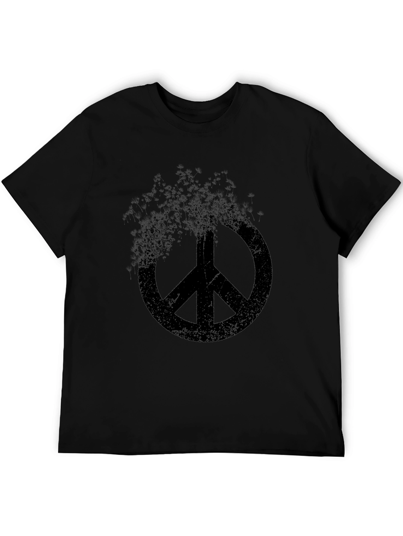 Distressed Peace Sign Black T-Shirt