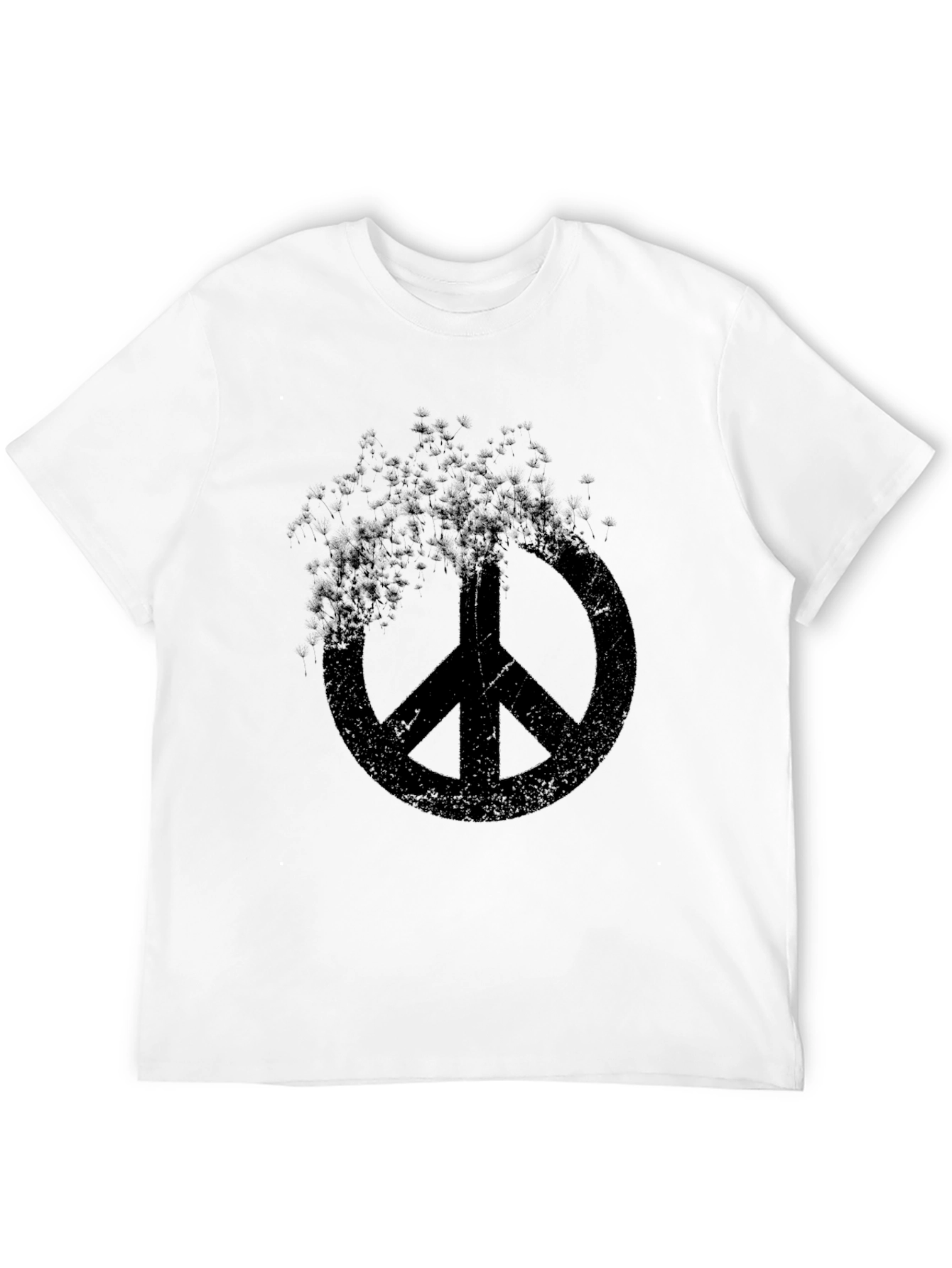 Distressed Peace Sign Black T-Shirt