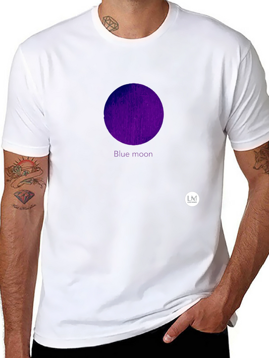 Blue Moon Graphic Tee - Stylish Mens Black T-Shirt