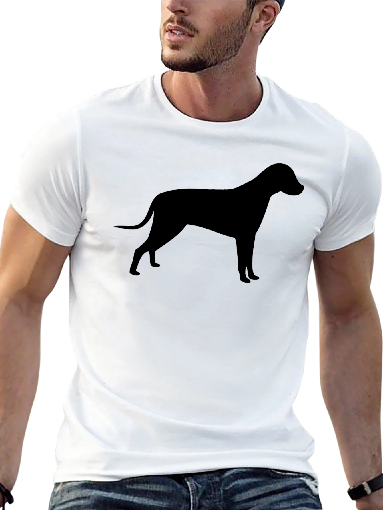 Dog Silhouette Graphic Tee - Classic Black T-Shirt