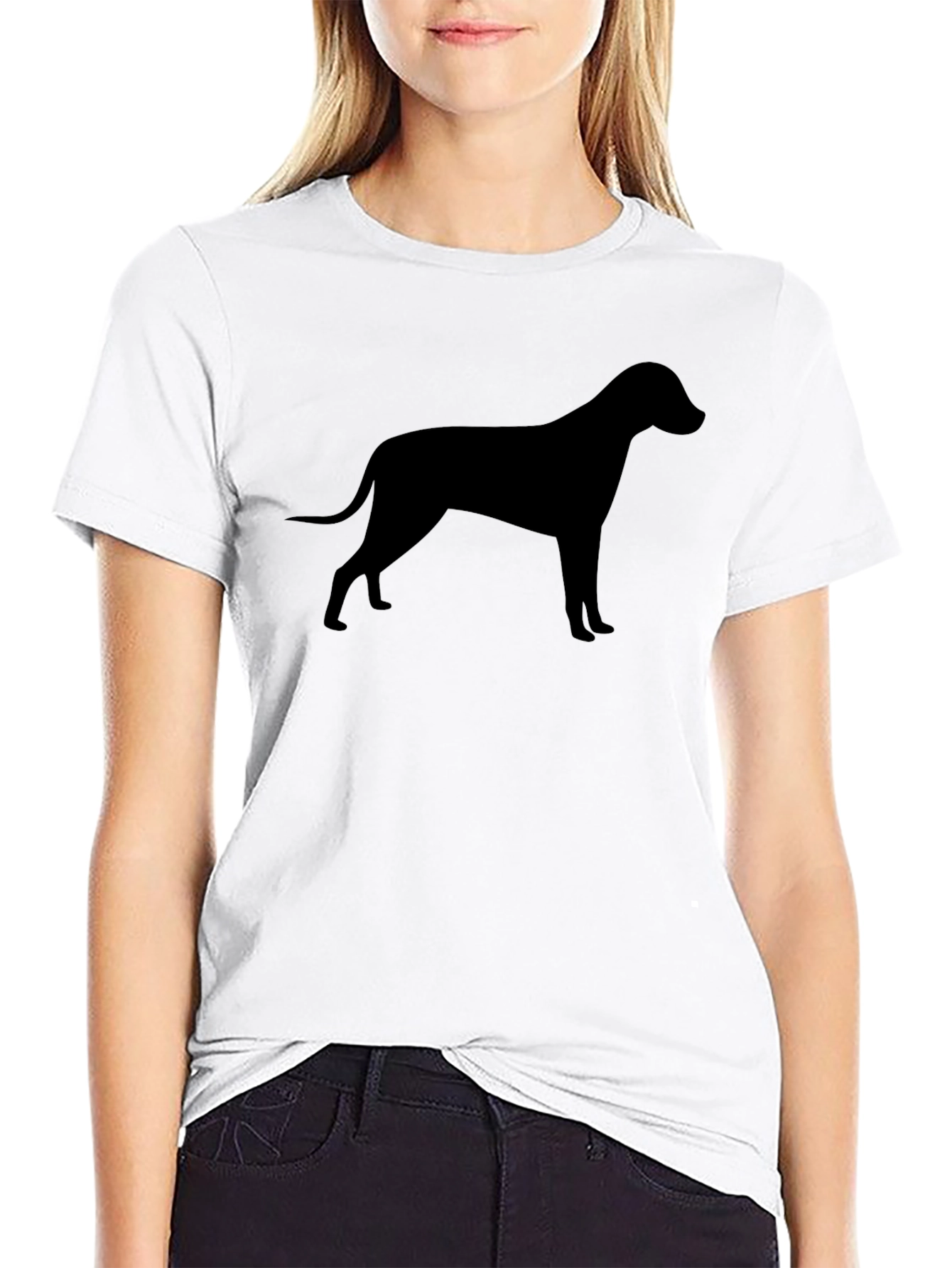 Dog Silhouette Graphic Tee - Classic Black T-Shirt