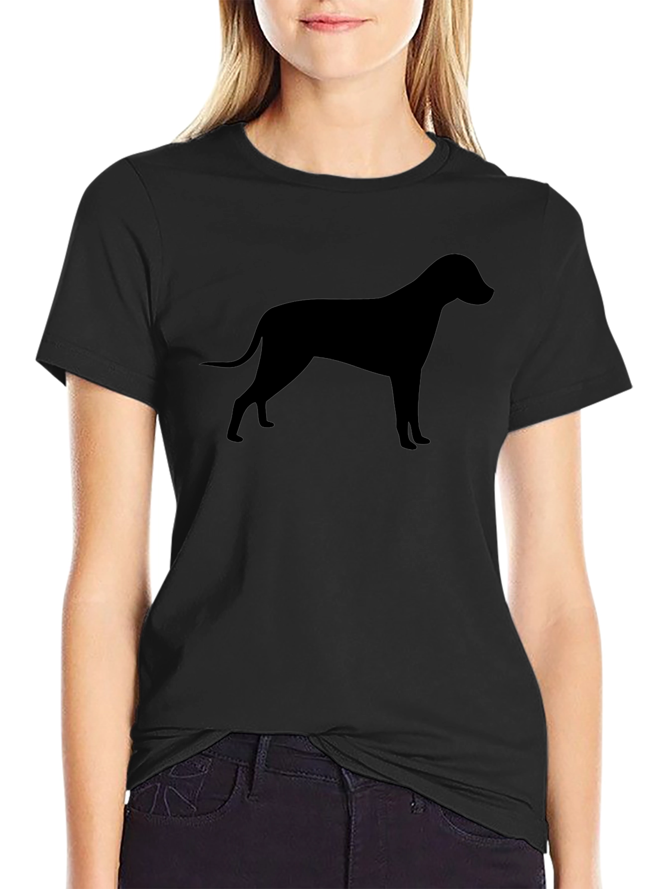 Dog Silhouette Graphic Tee - Classic Black T-Shirt