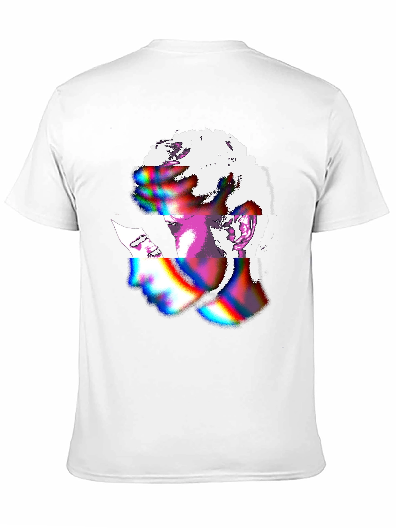 Abstract Glitch Art Graphic Tee - Black Unisex Shirt