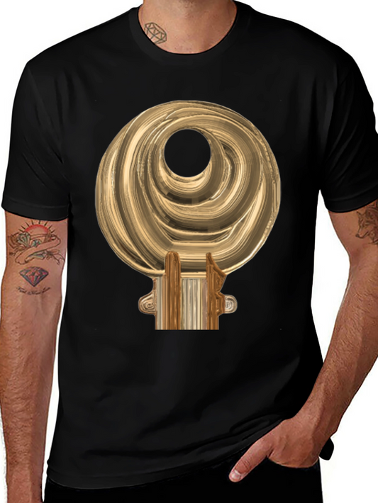 Golden Sankofa Bird Symbol Black T-Shirt