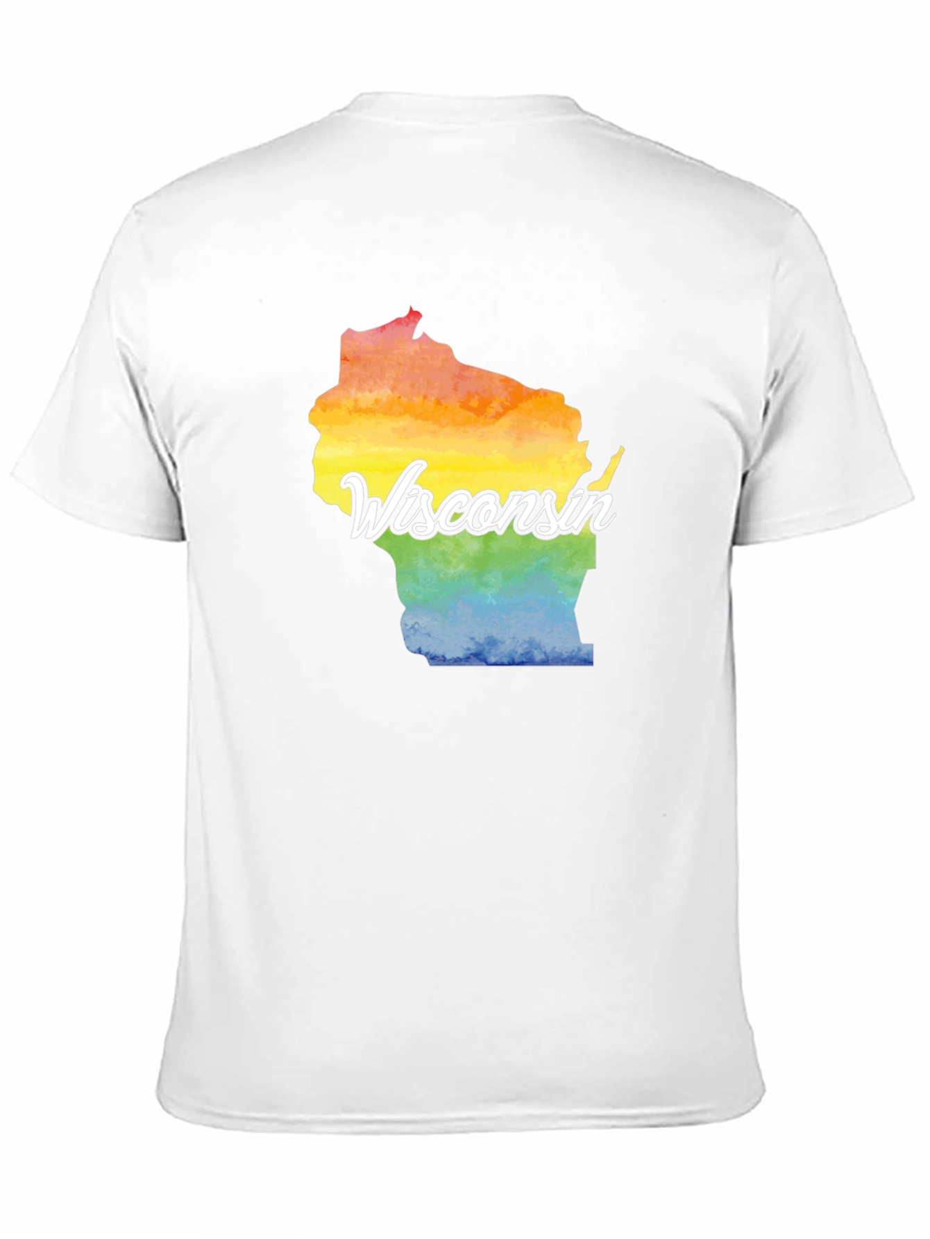 Wisconsin State Pride Rainbow Graphic T-Shirt