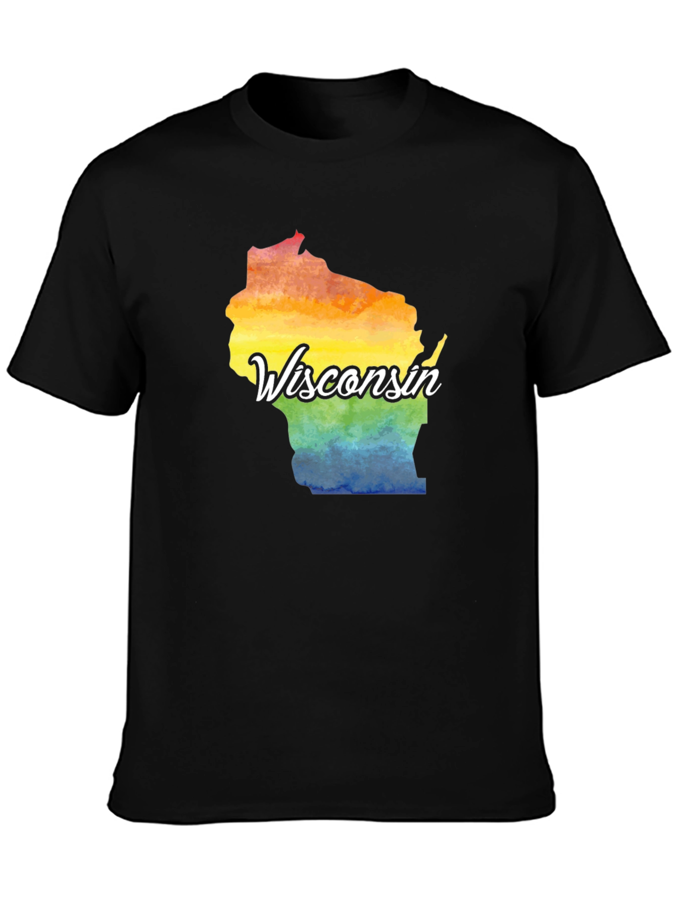 Wisconsin State Pride Rainbow Graphic T-Shirt